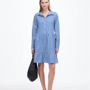 Madewell Blue Striped Shirt Dress